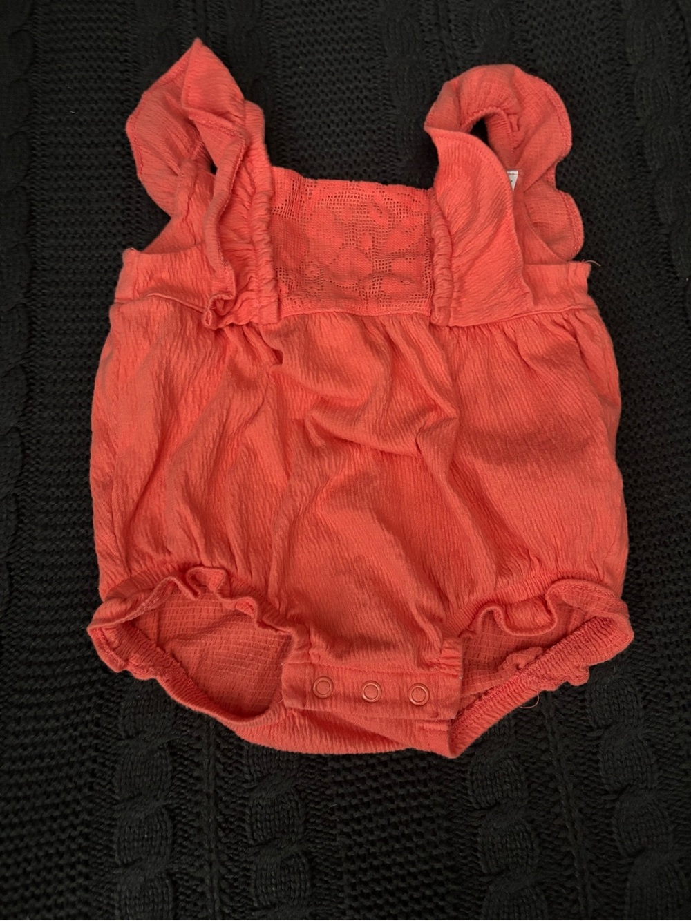 Carters Ruffle Coral Baby One-Piece Romper
